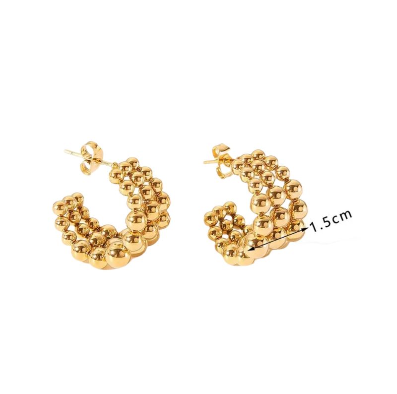 SMALL BEADED GOLD EARRINGS
