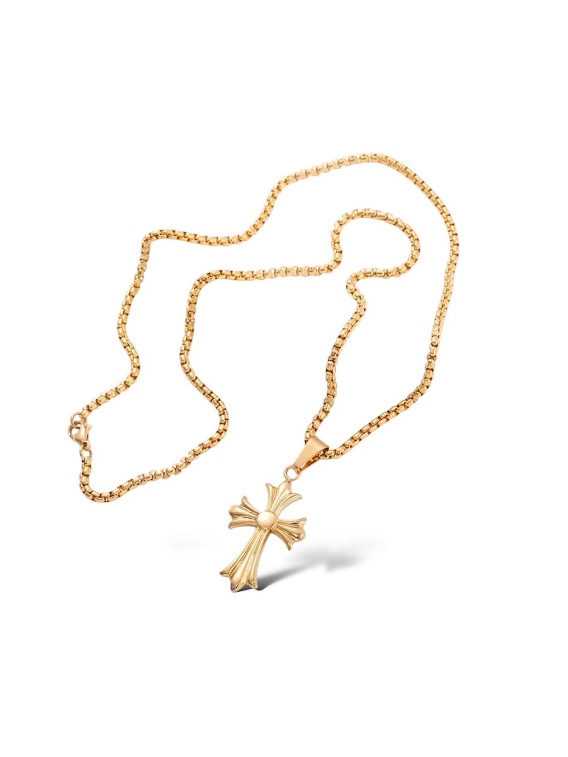 GOLD CHROME CROSS NECKLACE (mini)
