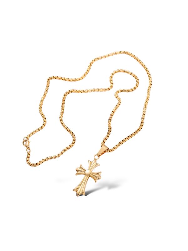 GOLD CHROME CROSS NECKLACE (mini)