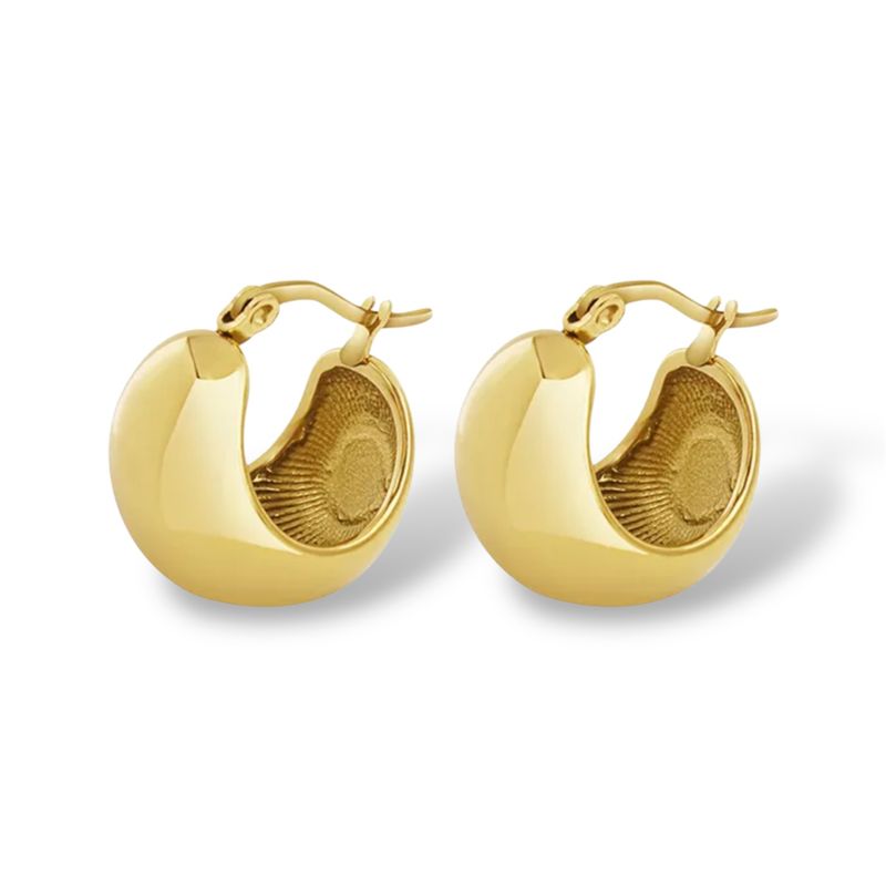 SMALL U SHAPE  GOLD EARRINGS