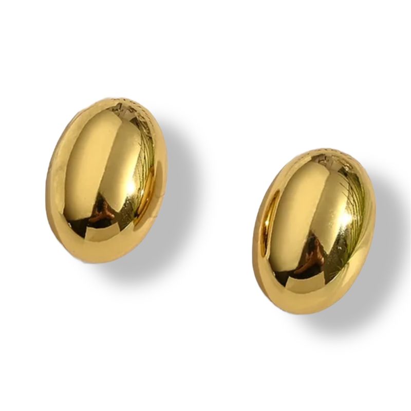 CHUNKY OVAL GOLD  EARRINGS