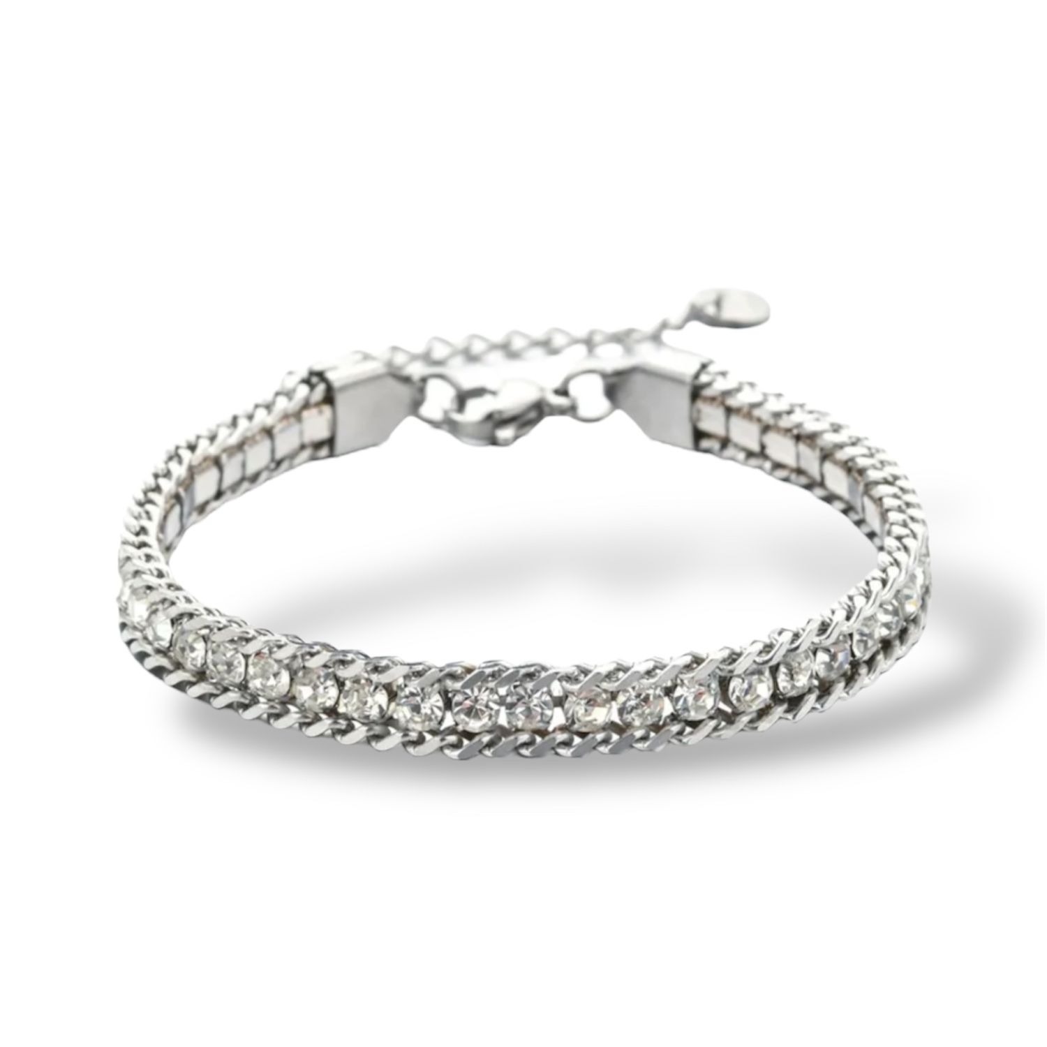 SILVER TENNIS BRACELET LINK