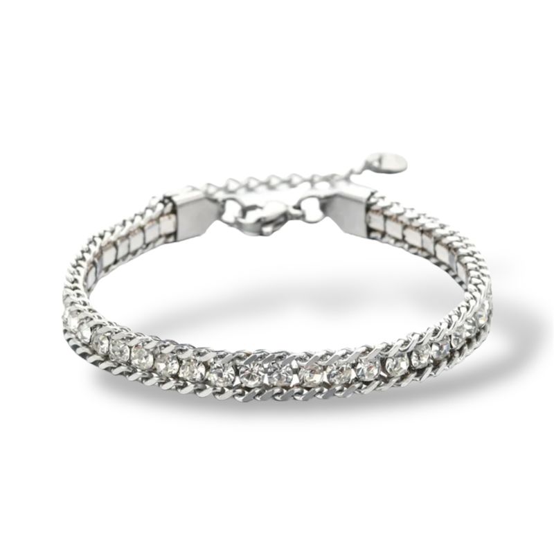 SILVER TENNIS BRACELET LINK