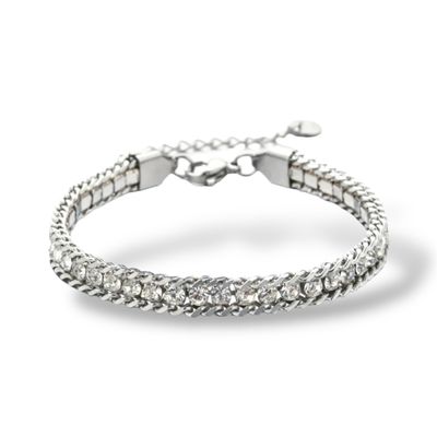 SILVER TENNIS BRACELET LINK