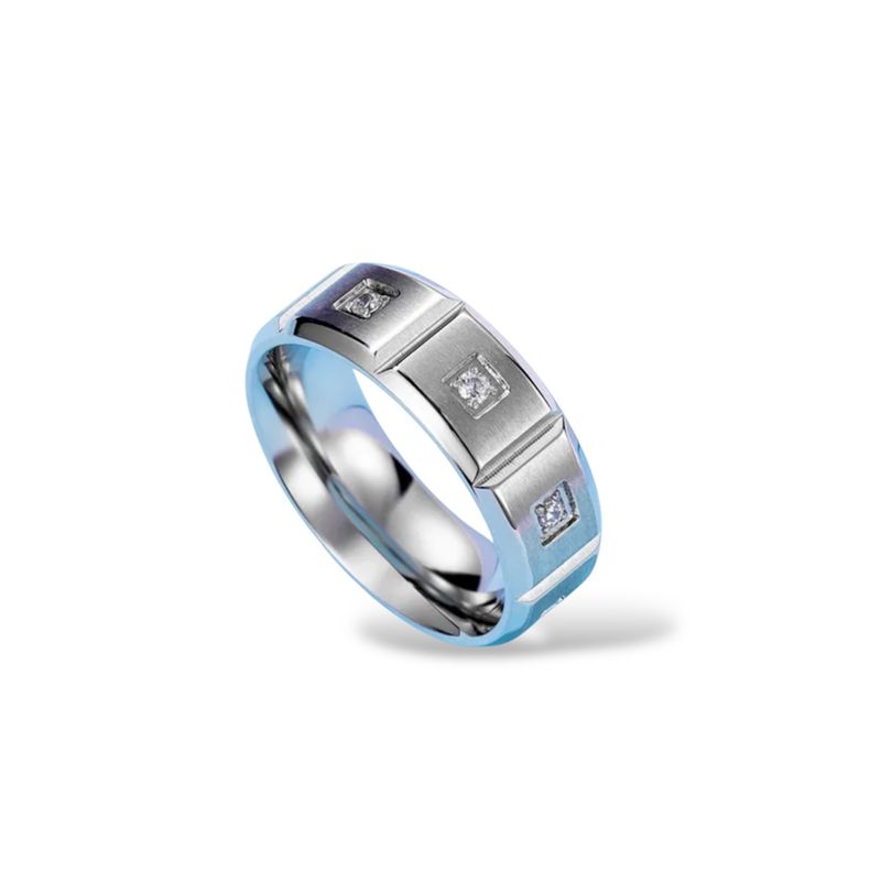 MENS SOLID BLING BAND (silver)