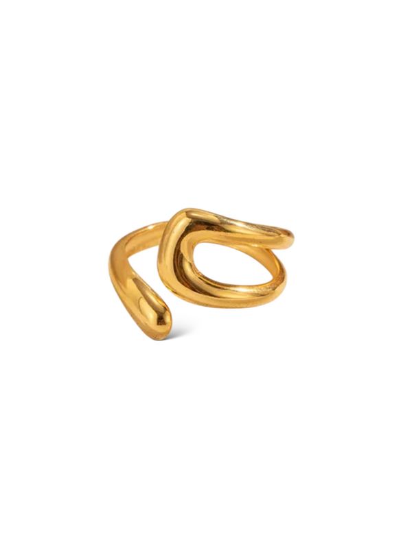 MINIMAL GOLD  CRISS CROSS RING