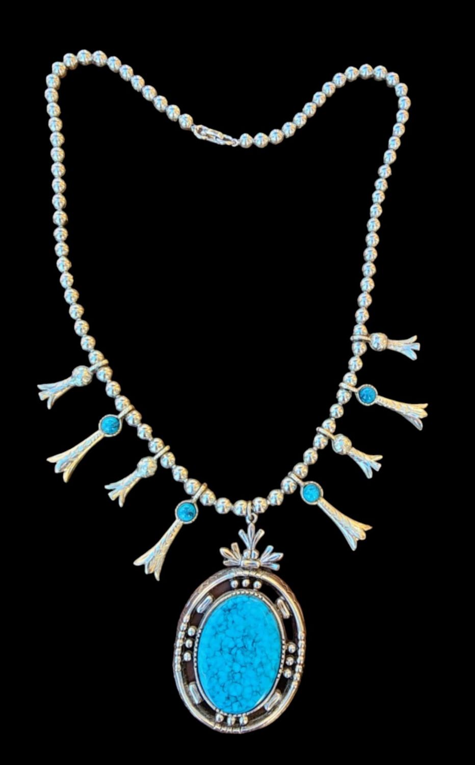 Faux Squash Blossom Necklace