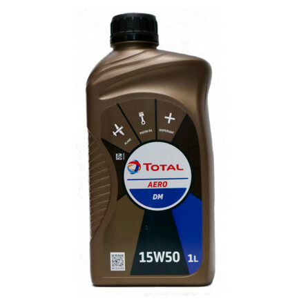 Total Aero DM 15W50 Piston Engine Oil - 1 Litre Bottle