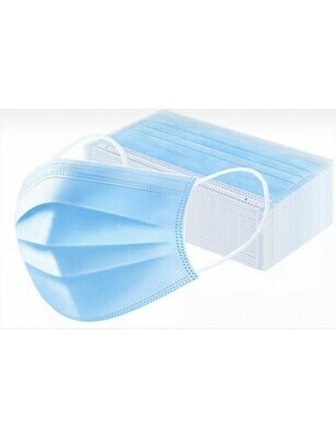 Mondmasker 3laags - 50 stuks - BLAUW Mondmasker 3laags - 50 stuks - BLAUW