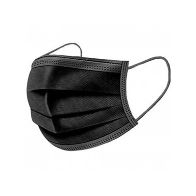 Mondmasker 3laags - 50 stuks - ZWART Mondmasker 3laags - 50 stuks - ZWART