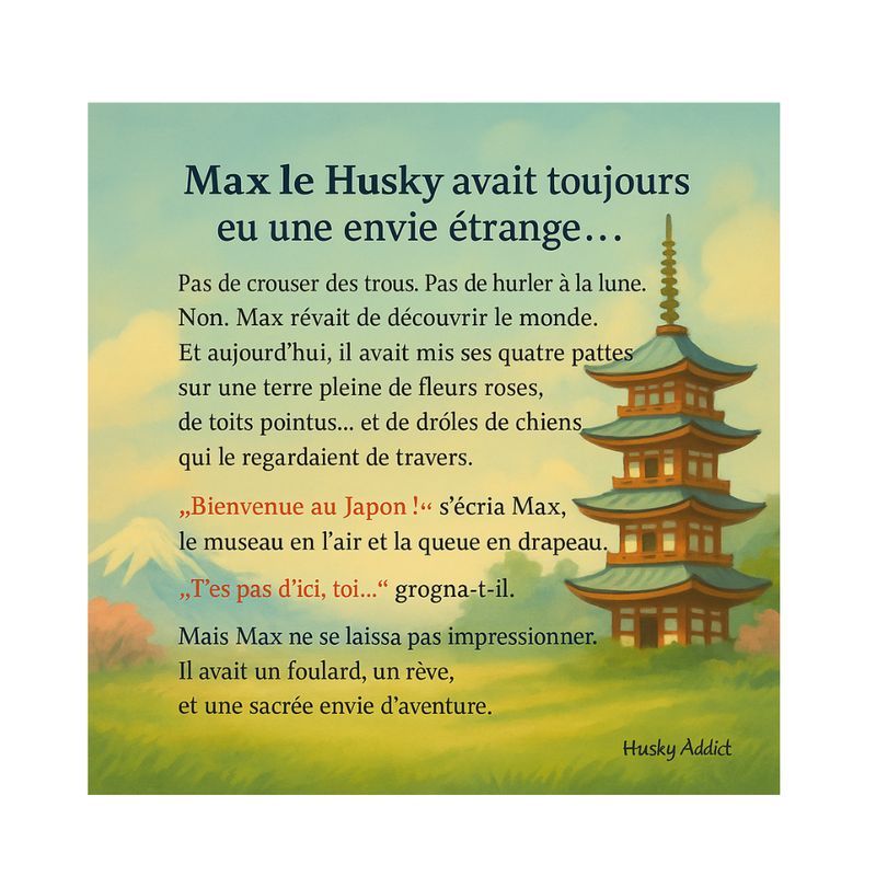 Les Aventures de Max le husky au japon