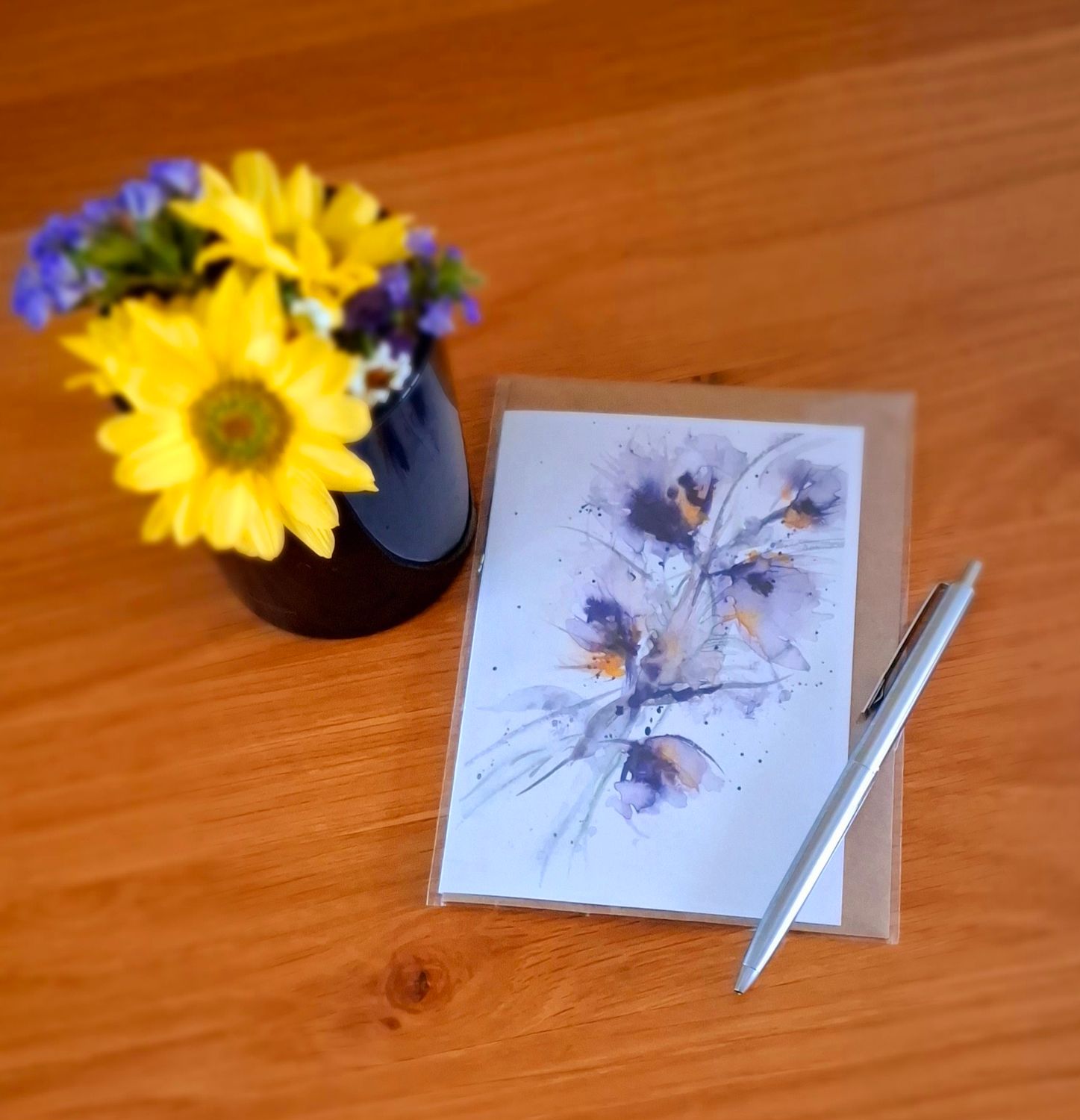Abstract Floral Greeting Card - Floral Splash