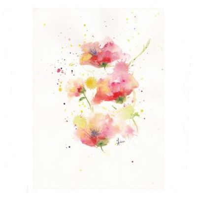 Expressive Watercolour Flowers: Unique Art for Flower Lovers - 10&quot;x8&quot;