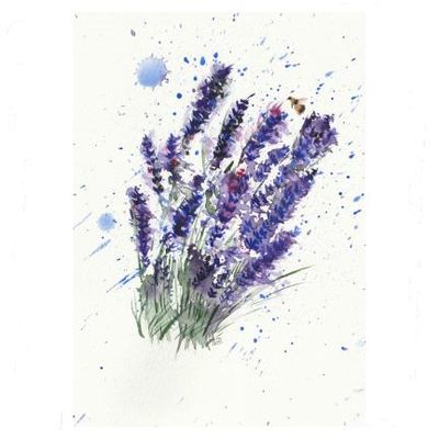 Floral Watercolour Painting: Lavender in Bloom - 10&quot;x8&quot;