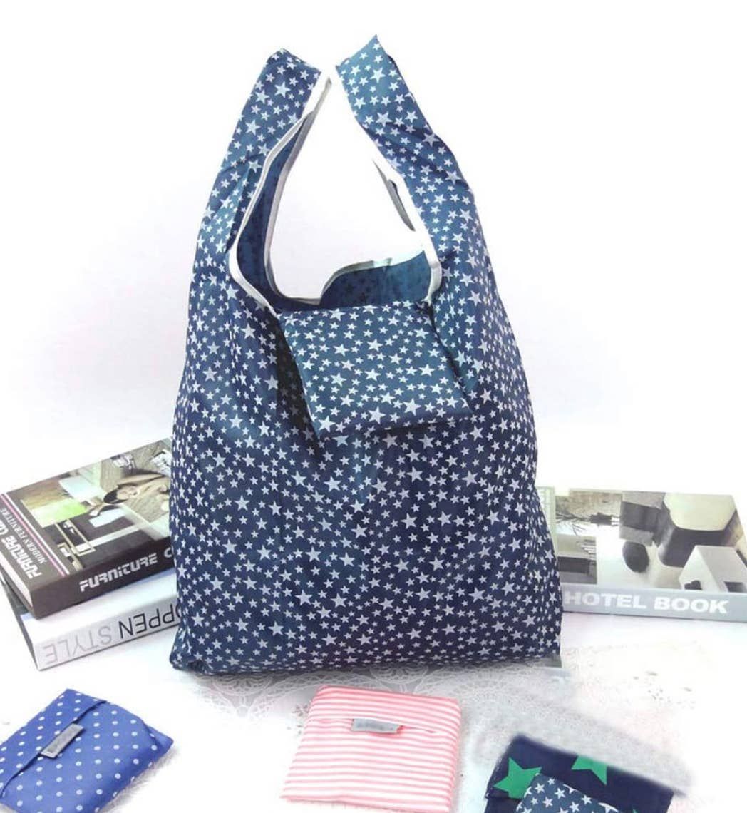 Reusable Bag - Navy-white Stars