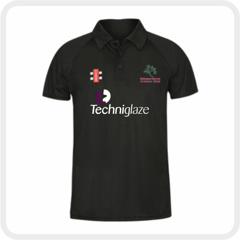 Midsomer Norton CC Mens After Game Matrix Polo Shirt (Black)