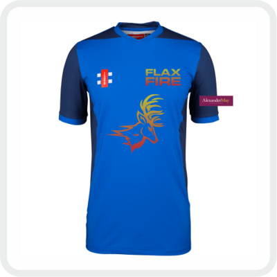 Backwell Flax Bourton CC Flax Fire Girls Pro Performance T20 S/S Shirt (Royal/Navy)