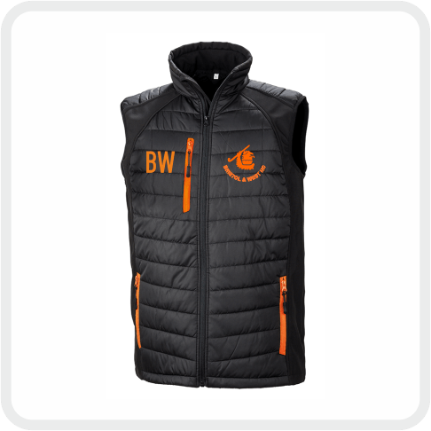 Bristol & West Hockey Club Compass Padded Gilet (Black/Orange) RS238