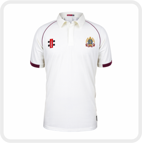 Bishop Sutton CC Matrix V2 S/S Playing Shirt (Maroon Trim)
