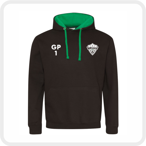VC United FC Varsity Hoodie (JH003) Black/Kelly Green