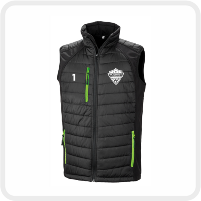 VC United FC Compass Padded Gilet (RS238) Black/Lime Green