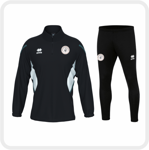 YACU FC Charles 1/4 Zip Top (Blk/Wh/Ant) Flann Trouser (Blk)