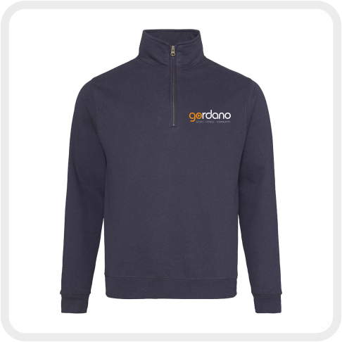 Gordano Sophomore Zip Neck Sweatshirt (JH046) Navy