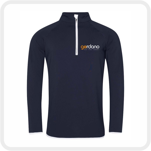 Gordano Performance Half Zip Sweat Top (JC031) Navy/White