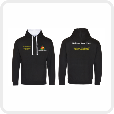 Nailsea Pool Club Varsity Hoodie (Black/White) JH003