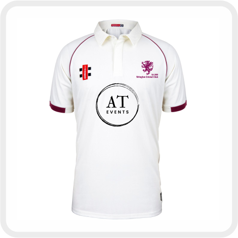 Wrington CC Matrix V2 S/S Playing Shirt Juniors (Maroon Trim)