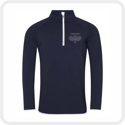 Congresbury Tennis Club Performance Cool Half Zip Midlayer (JC031) Navy/White