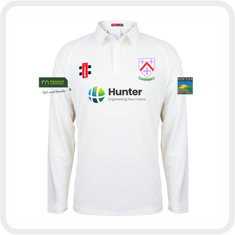 Claverham CC Matrix V2 L/S Playing Shirt (Ivory Trim)