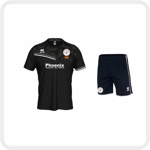 YACU FC Evan T-Shirt (Blk/Wh/Ant) Bonn Short (Blk/White)