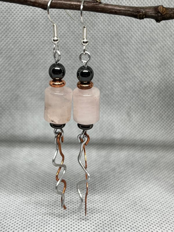 Rose Quartz and Wire