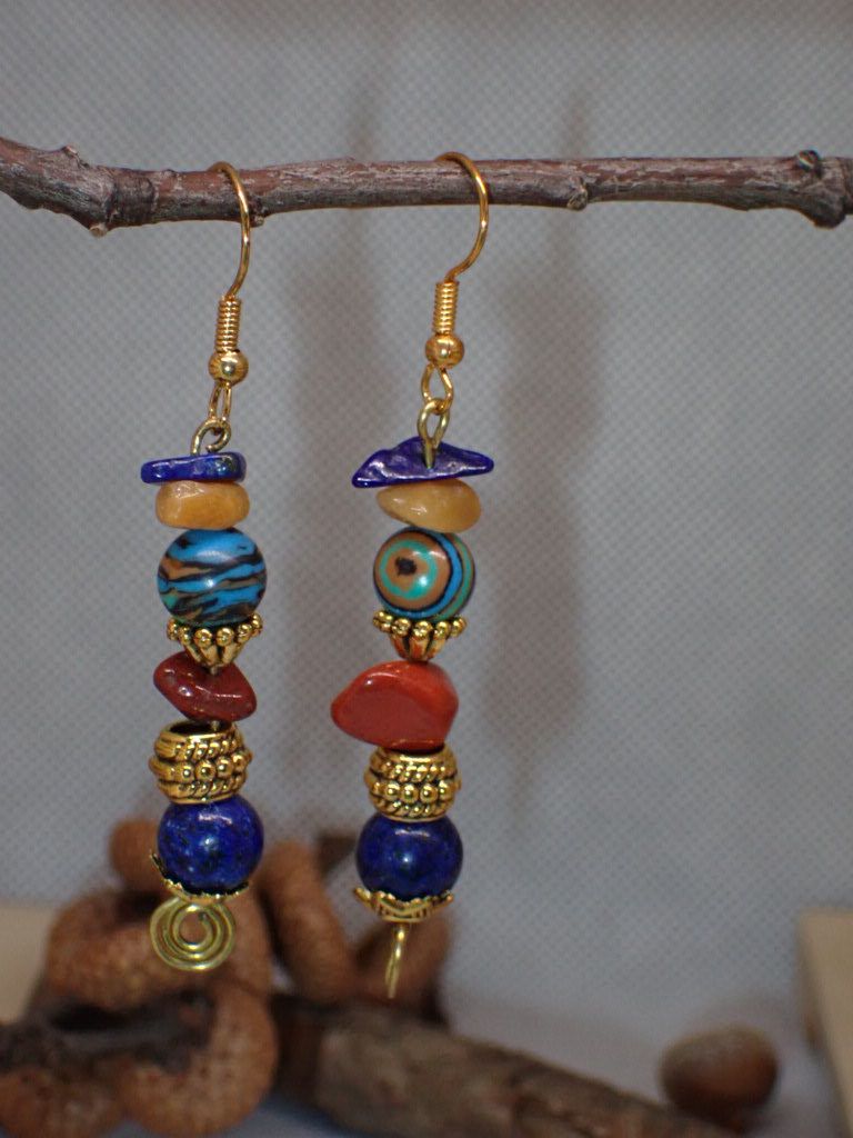 Blue Labradorite and Red Jasper