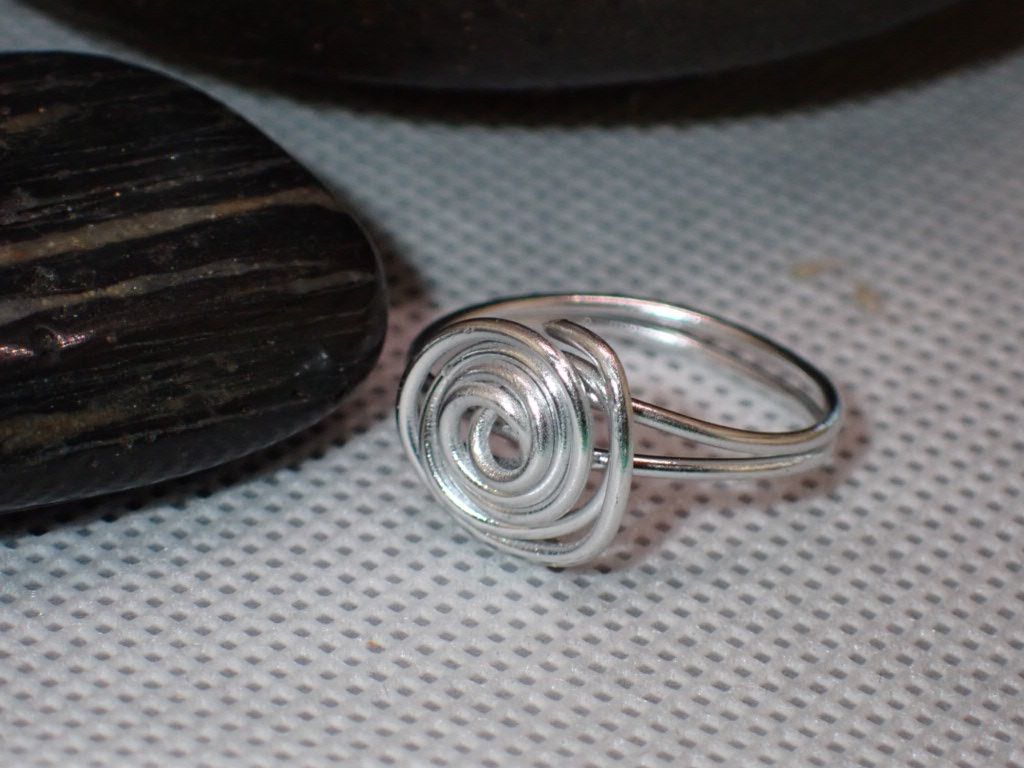 Silver Wire Rose Ring - SIZE 7