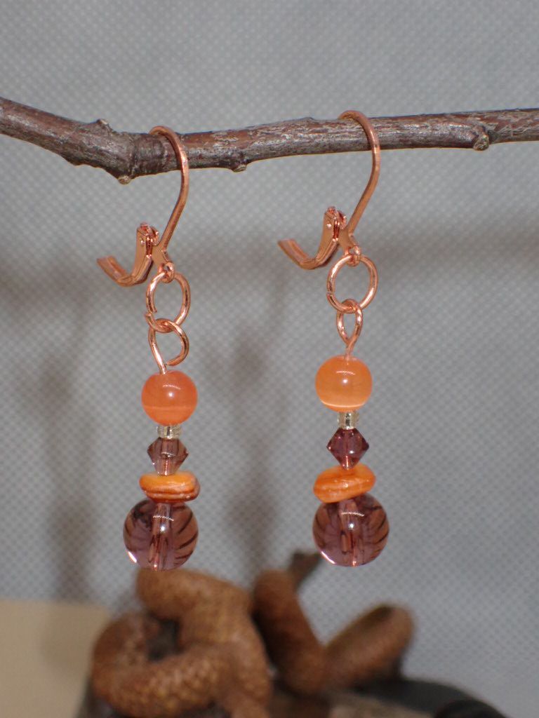 Salmon and Dusky Glass Beads