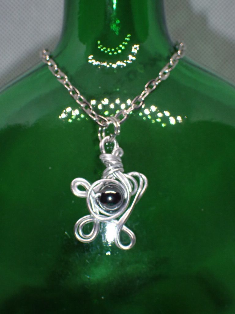 Hematite Wrapped in Silver with 16 inch Silver Chain with Lobster Clasp
