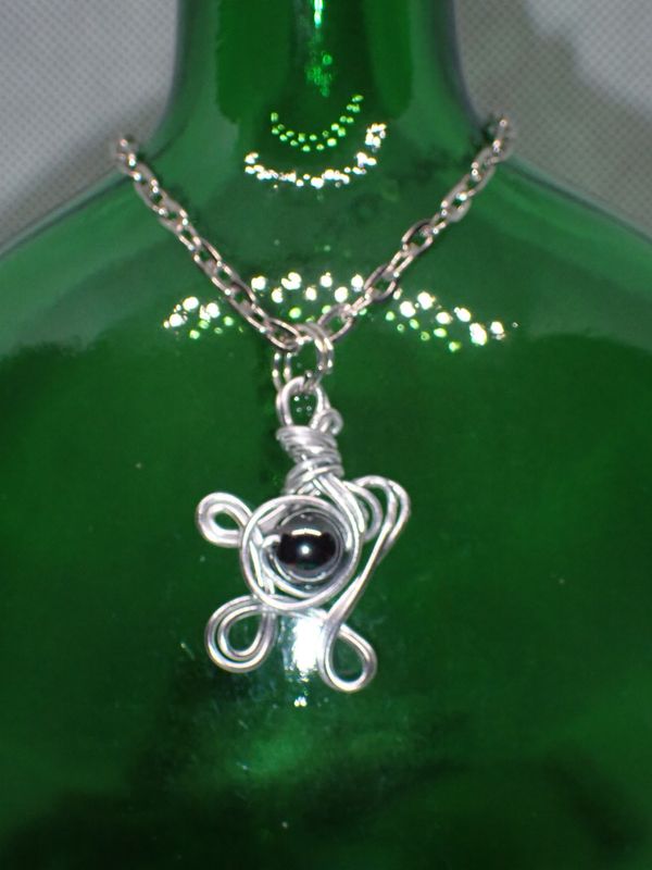 Hematite Wrapped in Silver with 16 inch Silver Chain with Lobster Clasp