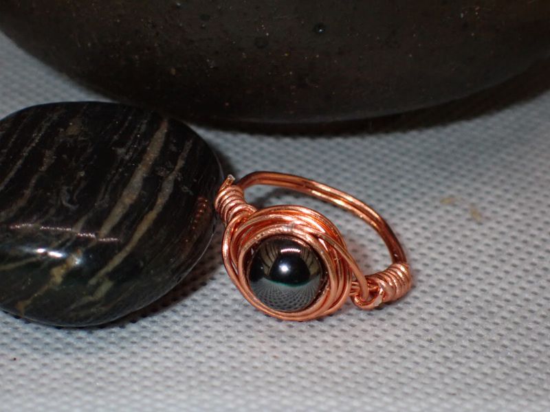 Hematite in Copper Nest Ring - SIZE 6.5