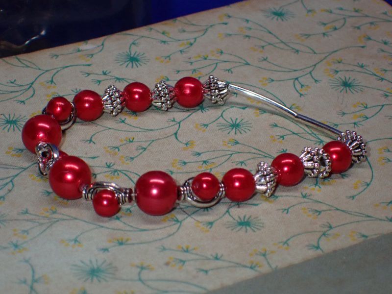 Red Glass Bead Bracelet