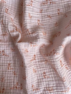 Ferns and Foxes Double Layered Muslin