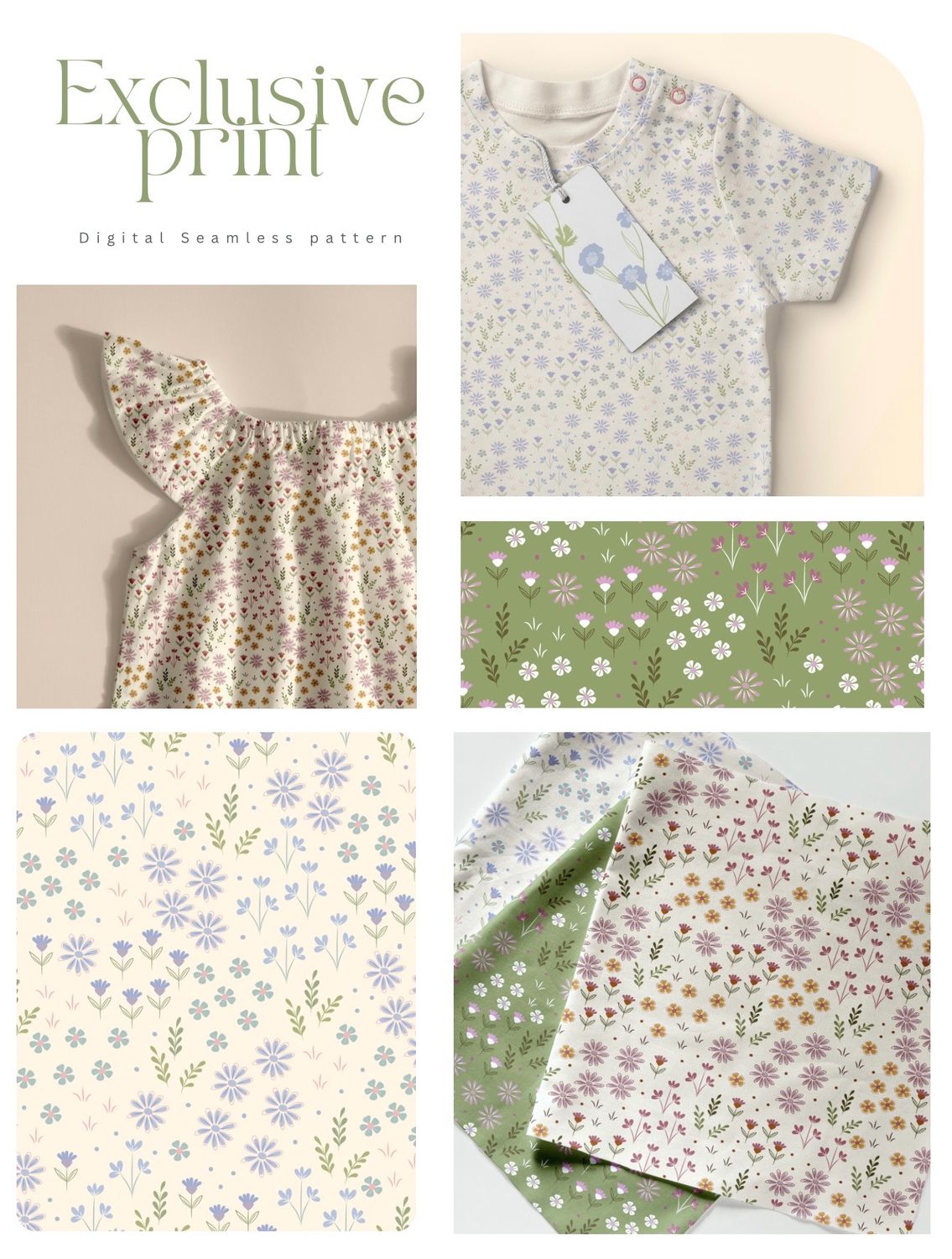 Cottage Garden – Exclusive Seamless Pattern (3 Colourways)