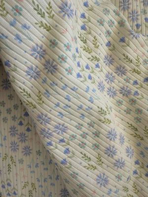 Blue Posy Cotton Rib Knit