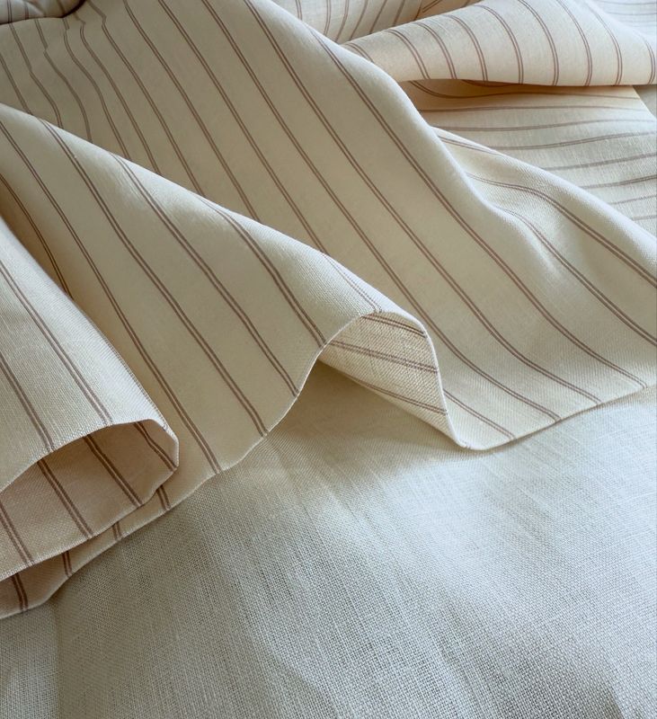 Brown Stripes Pure Linen