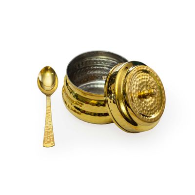 Brass Ghee Pot With Spoon
