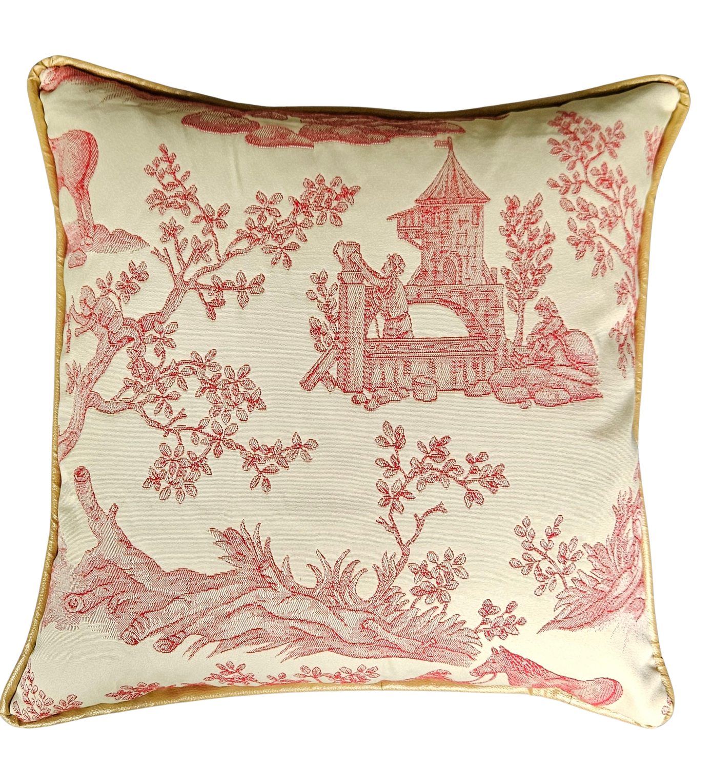 Pillow The Burgundy toile de jouy 50x50