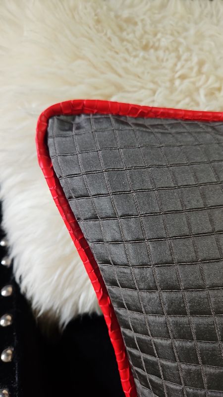Cushion Les Gris Fendi darkgrey-red 50x50