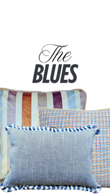 Pillows shades of blue