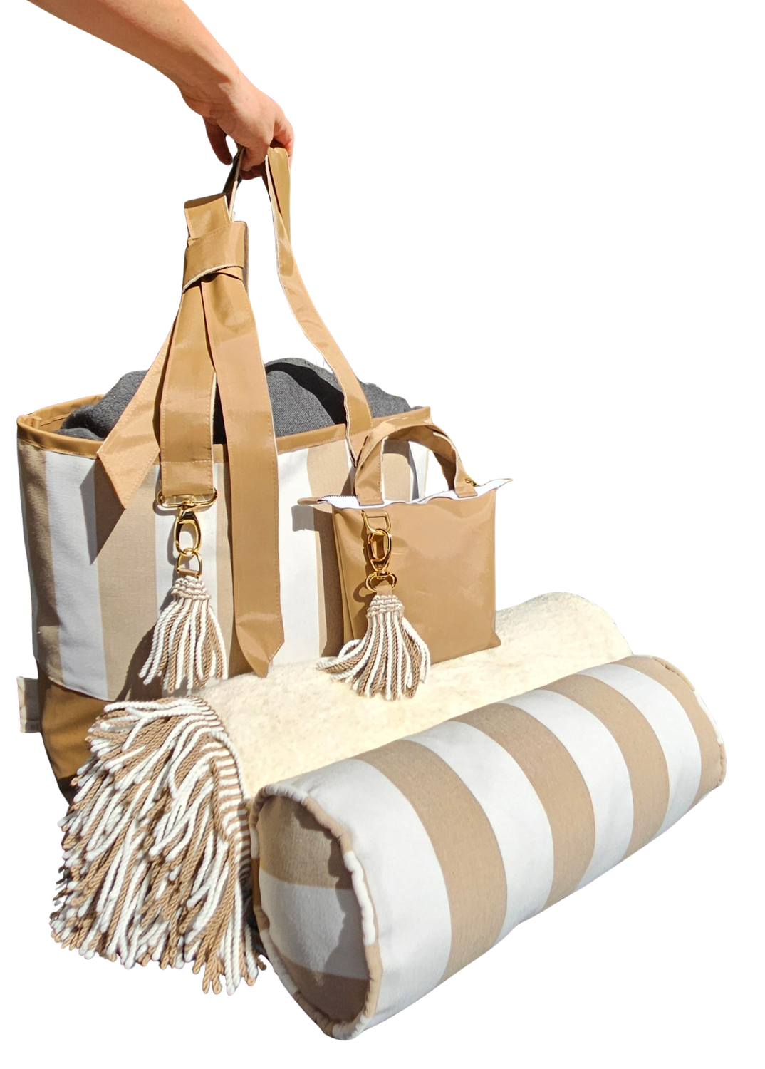 At The Beach tas Latte-Off white 60x40